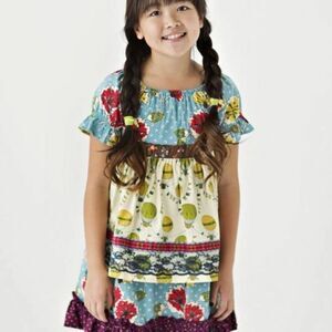 Matilda Jane Floral Dot Hot Air Balloon Apron Dress Paint By Numbers Size 2